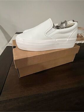 Platform Slip-On Sneakers in White